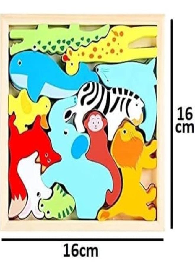 Nuwishtek Wooden Puzzles Toddler Toys Gifts for 3 Year and Above Old Boys Girls, Animal Jigsaw Puzzles Montessori Toys, Learning Educational Christmas (Modern) - Image 4